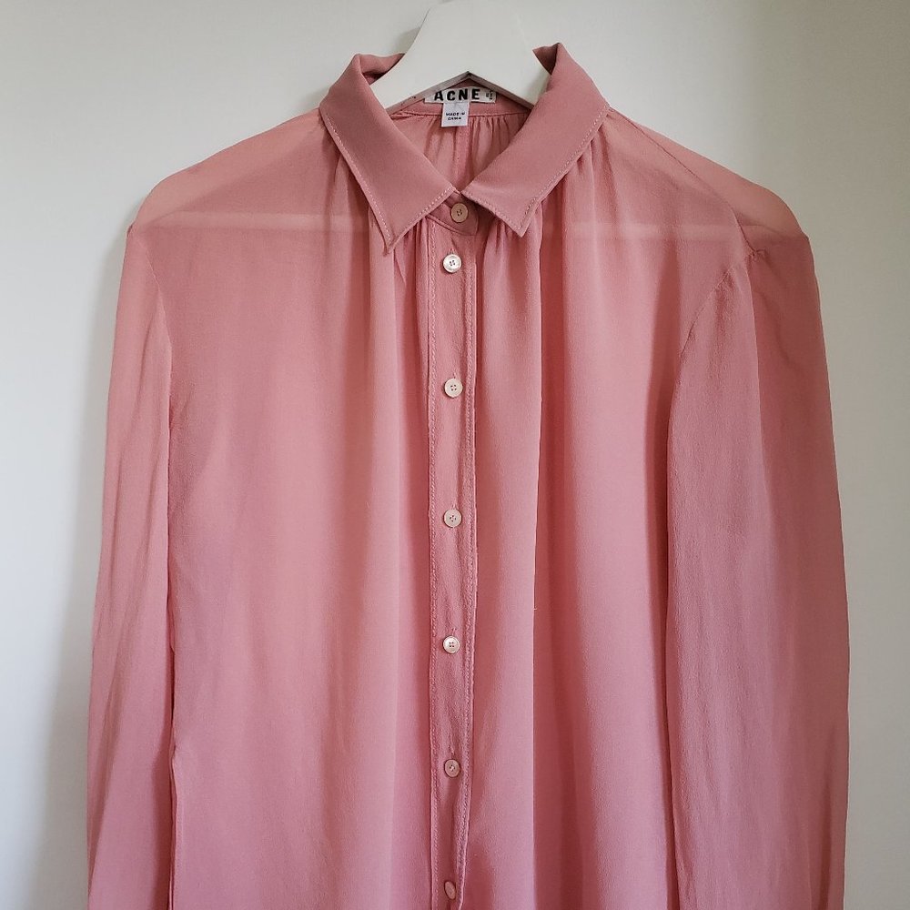Acne Studios  Sheer Pink Blouse
